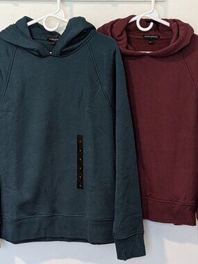 🧥 Banana Republic Hoodie Bundle - Size M - Luxury Teal (NWT) & Dark Cherry